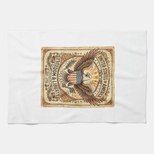 Linge De Cuisine Aigle chauve patriotique vintage en détresse