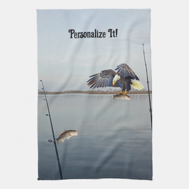 Linge De Cuisine Aigle de vol personnalisable Pêche basse (Vertical)