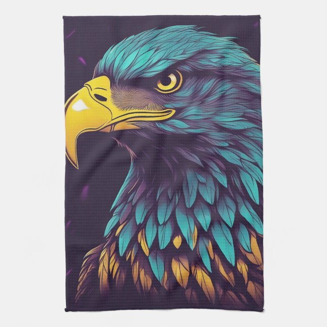 Linge De Cuisine Aigle Majestic aux couleurs vives (Vertical)