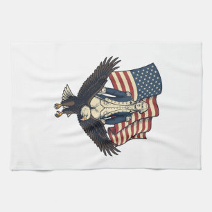 Linge De Cuisine Aigle Patriotique et Général Colonial Vintage Vect