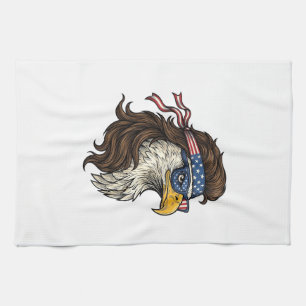 Linge De Cuisine Aigle Patriotique Mulle Coupe Vintage Gravure Vect