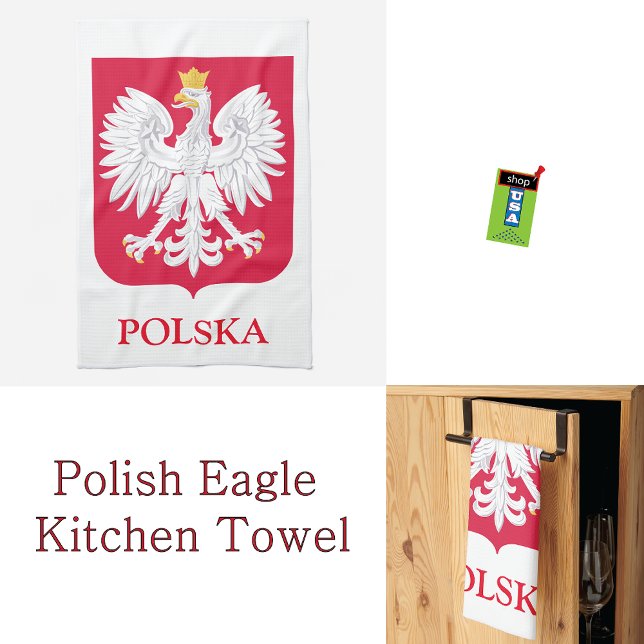 Linge De Cuisine Aigle polonaise 🦅 Polski Pologne Crête rouge (Créateur téléchargé)