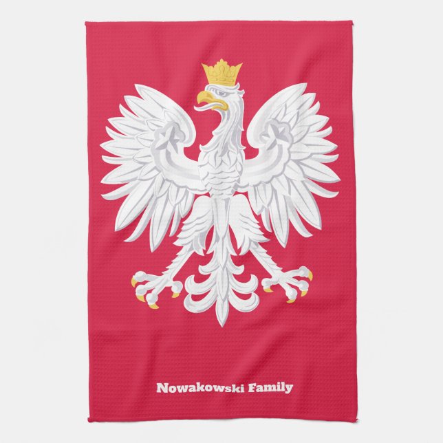 Linge De Cuisine Aigle polonaise 🦅 Polski Pologne Crête rouge (Vertical)