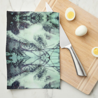 Linge De Cuisine Aiguilles de pin couvertes de neige hiver Nature A