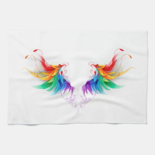 Linge De Cuisine Ailes fluffy arc-en-ciel