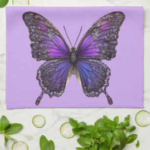 Linge De Cuisine Ailes rides : Papillon pourpre