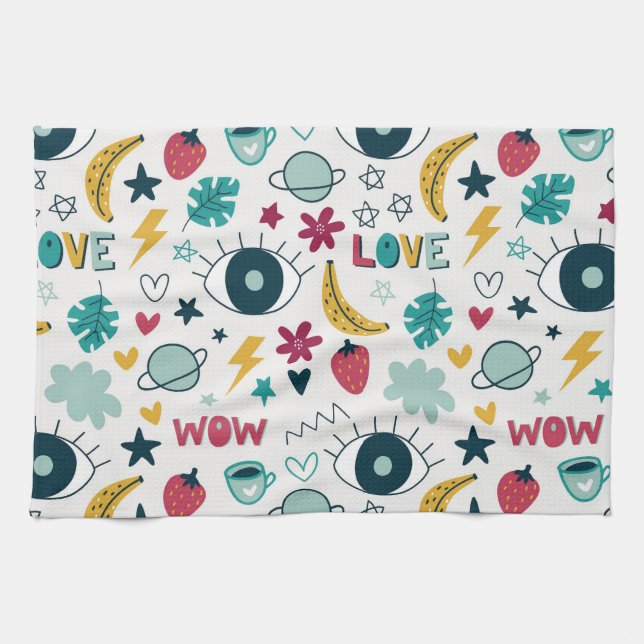 Linge De Cuisine Aimer la jolie conception oculaire (Horizontal)