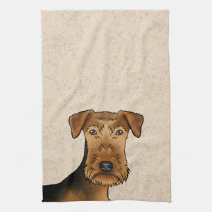 Linge De Cuisine Airedale Terrier Bingley Terrier Tête de chien Bei