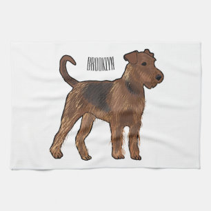 Linge De Cuisine Airedale terrier dog cartoon