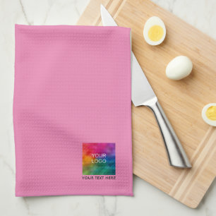 Linge De Cuisine Ajouter votre logo d'entreprise Texte Cute Rose Pe