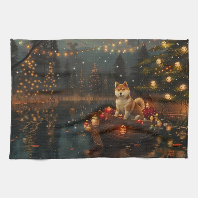 Linge De Cuisine Akita Christmas Festive Voyage (Horizontal)