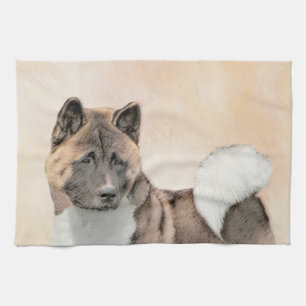 Linge De Cuisine Akita Peinture - Cute Original Chien Art