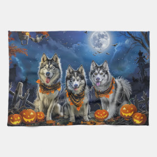 Linge De Cuisine Alaskan Malamute Halloween Éffrayant
