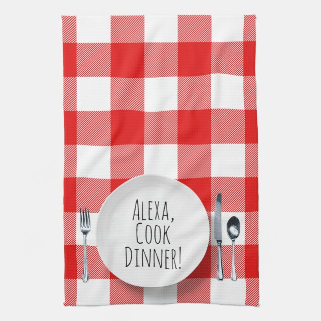 Linge De Cuisine Alexa Command humoristique pour un dîner de cuisin (Vertical)