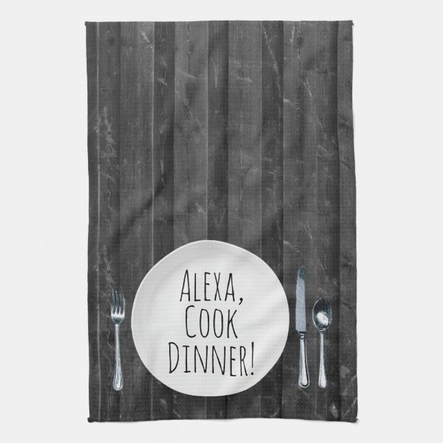 Linge De Cuisine Alexa Command humoristique pour un dîner de cuisin (Vertical)