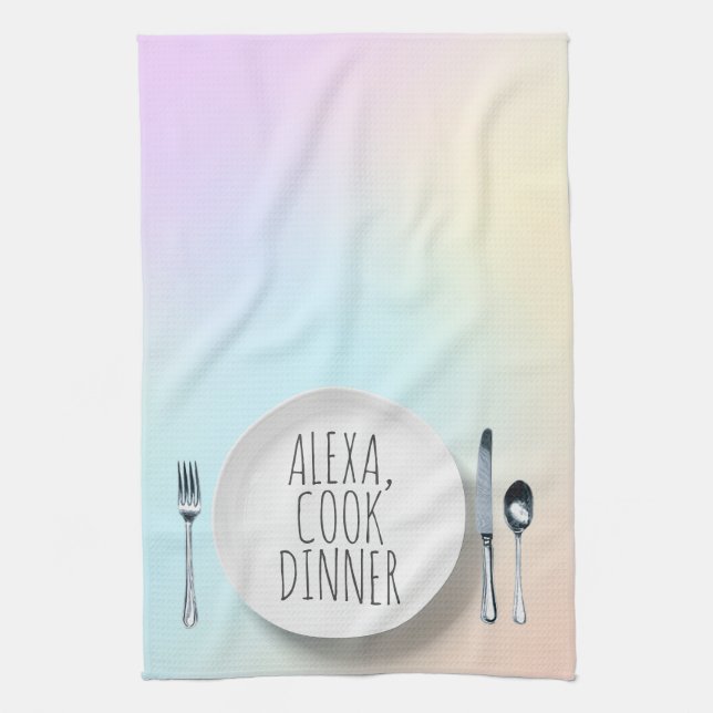 Linge De Cuisine Alexa Command humoristique pour un dîner de cuisin (Vertical)