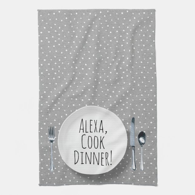 Linge De Cuisine Alexa Command humoristique pour un dîner de cuisin (Vertical)