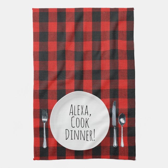Linge De Cuisine Alexa Command humoristique pour un dîner de cuisin (Vertical)
