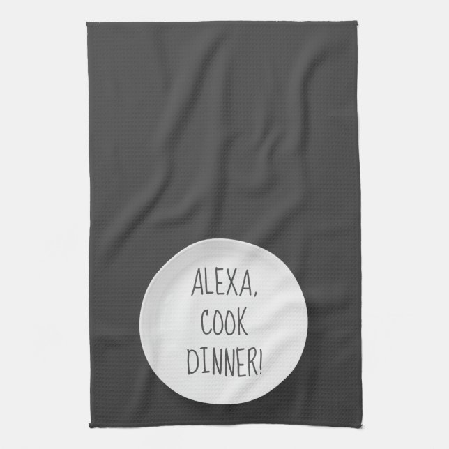 Linge De Cuisine Alexa Command humour pour dîner de cuisine (Vertical)