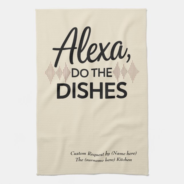 Linge De Cuisine Alexa faire la vaisselle sassy tétoupe plat cadeau (Vertical)