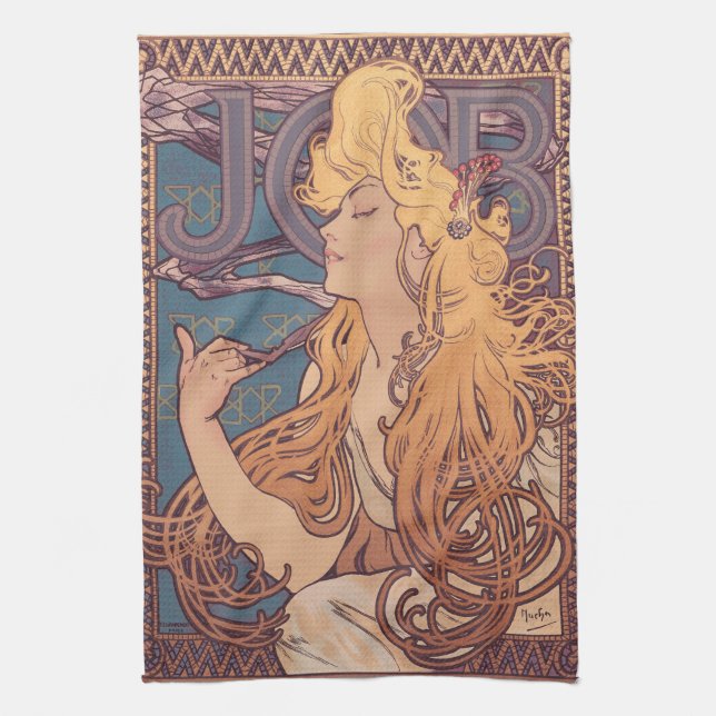 Linge De Cuisine Alfonse Mucha Job Art Nouveau femme (Vertical)