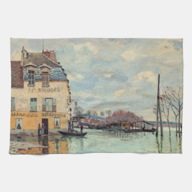 Linge De Cuisine Alfred Sisley - Inondation à Port-Marly 1872 (Horizontal)