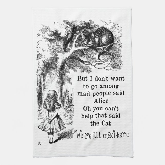 Linge De Cuisine Alice au pays des merveilles ; Chat de Cheshire (Vertical)