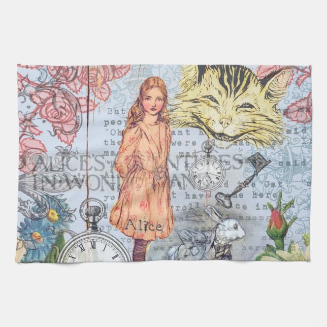 Linge De Cuisine Alice au pays des merveilles Lapin de Cheshire cla (Horizontal)