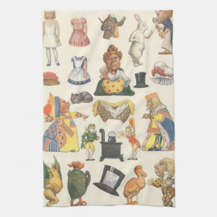 Linge De Cuisine Alice au pays des merveilles, Papier Doll Vintage 