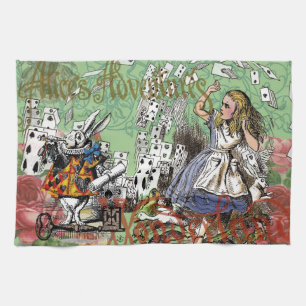 Linge De Cuisine alice cartes d'aventure merveilleux chapeau lapin 