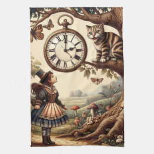 Linge De Cuisine Alice et Chat du Cheshire : Fantaisie merveilleuse