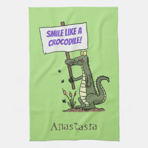 Linge De Cuisine Aligator de crocodile drôle avec dessin animé