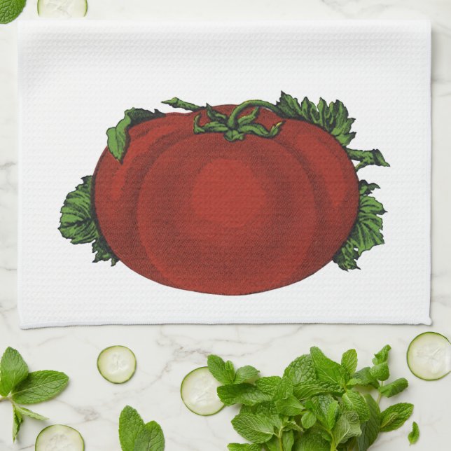 Linge De Cuisine Aliments Anciens, Tomate Mûre, Légumes et Fruits (Plié)