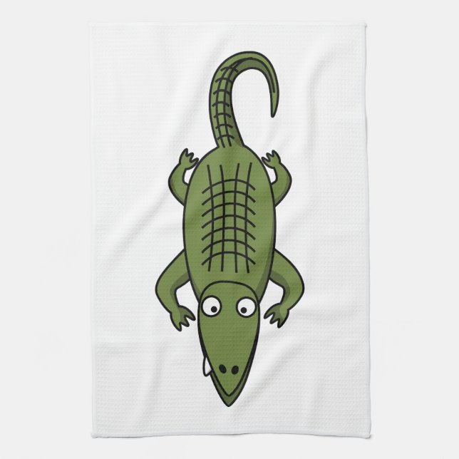 Linge De Cuisine Alligator mignon de bande dessinée (Vertical)