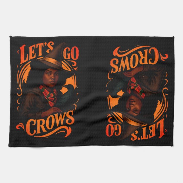 Linge De Cuisine Allons Crows-Sorcière Un-Double Face (Horizontal)