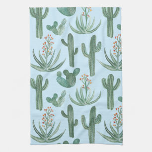 Linge De Cuisine Aloe Motif du désert de Cactus Saguaro Aloe Aquar