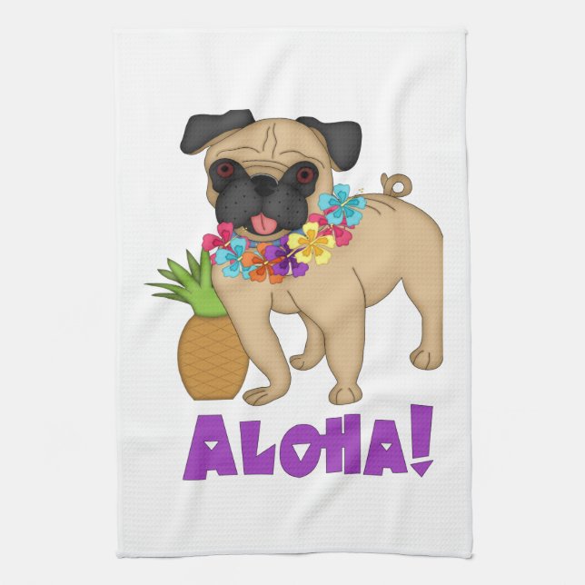 Linge De Cuisine Aloha ! Tee - shirts Hawaiian Luau Carlin et anana (Vertical)