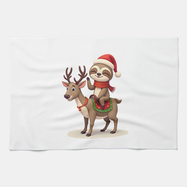 Linge De Cuisine Alpaca Sloth Christmas (1) (Horizontal)