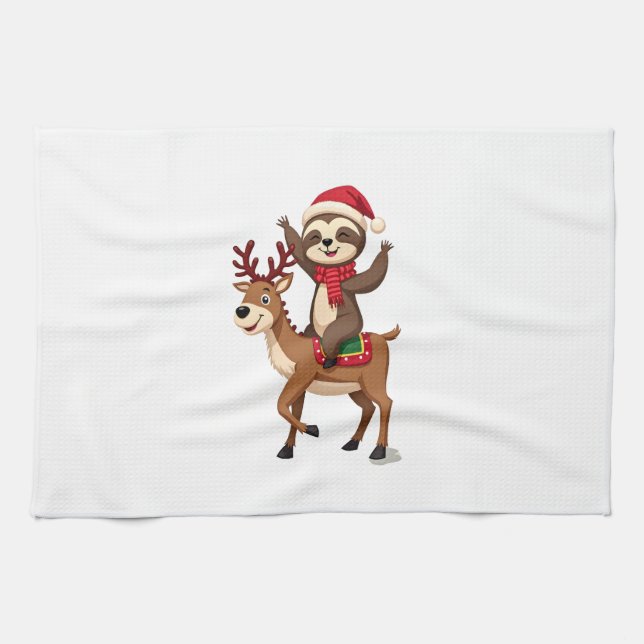 Linge De Cuisine Alpaca Sloth Christmas (4) (Horizontal)
