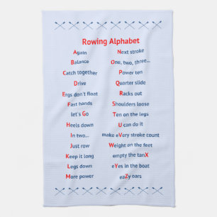 Linge De Cuisine alphabet d'aviron bleu pâle