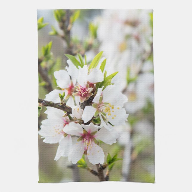 Linge De Cuisine Amande fleurie (Vertical)