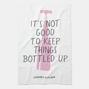 Linge De Cuisine Amant Du Vin Drôle Nom Personnalisé Cadeau Élégant