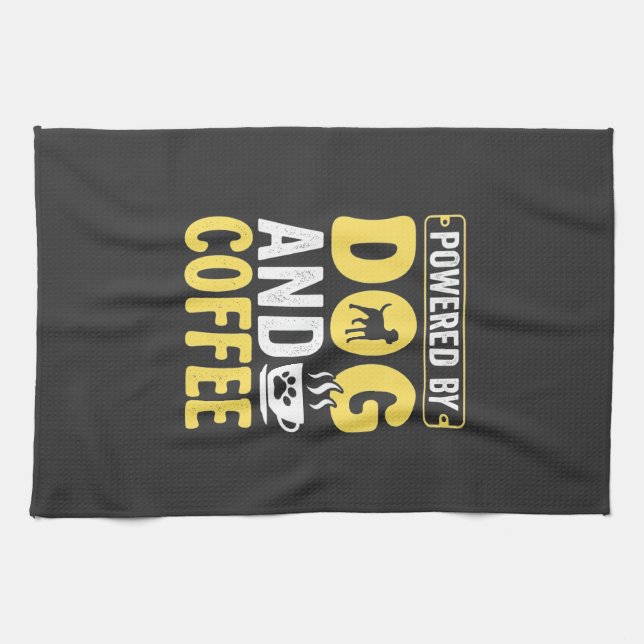 Linge De Cuisine Amateur de café chien propulsé par le design (Horizontal)