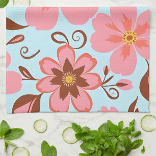 Linge De Cuisine Ambiance florale rose - Fleurs Pastel Vibes-Retro
