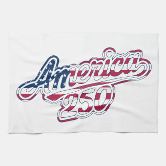 Linge De Cuisine America 250 Flag Script Semiquincentennial Design