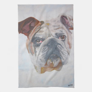 Linge De Cuisine American Bulldog Artistic Pet Portrait