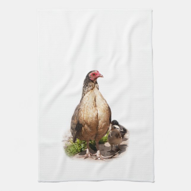 Linge De Cuisine American Game Hen et poulets de bébé (Vertical)