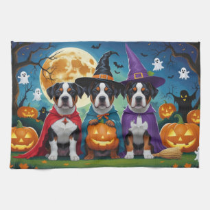 Linge De Cuisine American Staffordshire Chien Citrouille Halloween 