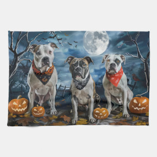 Linge De Cuisine American Staffordshire Halloween Éffrayant