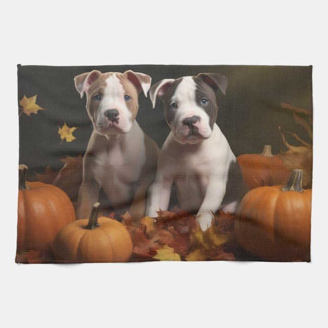 Linge De Cuisine American Staffordshire Puppy Automne Délice (Horizontal)